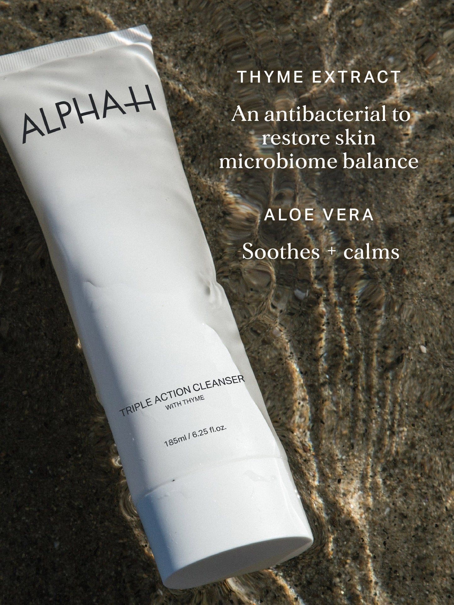 The Alpha-H Triple Action Cleanser is a soothing, multi-tasking cleanser for combination and oily skin types designed to remove makeup, dirt and pollution, while minimising excess oil and assisting in controlling breakouts.
Enriched with Aloe Vera, Cucumber extract and Thyme extract, this cleanser is fresh, deep cleaning powerhouse your skin needs without stripping it of all its hydration or compromising your skin barrier health. Gently prevent blemishes, break outs and congestion.