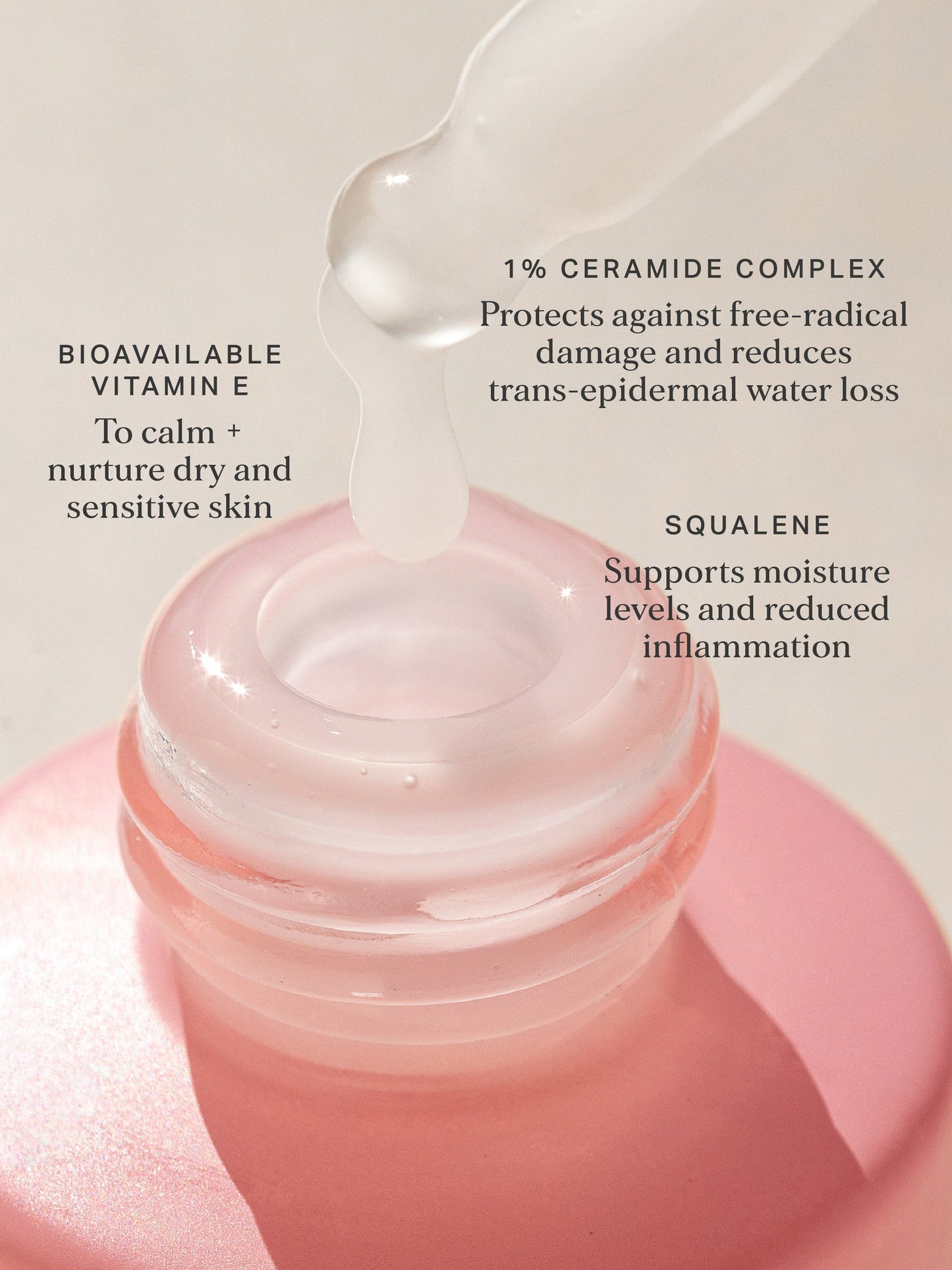 The Alpha-H Vitamin E Serum with 1% Ceramide Complex is a restorative first aid serum for all skin types formulated to support your skin's natural barrier function while calming and rehydrating dry, damaged and sensitive skin. Enriched with 1% ceramide complex, Vital ET, Macadamia seed oil, Evening primrose oil and Sweet almond oil, this serum is the big drink and richness your skin needs to rehydrate, plump and look lush and glowy, naturally.
