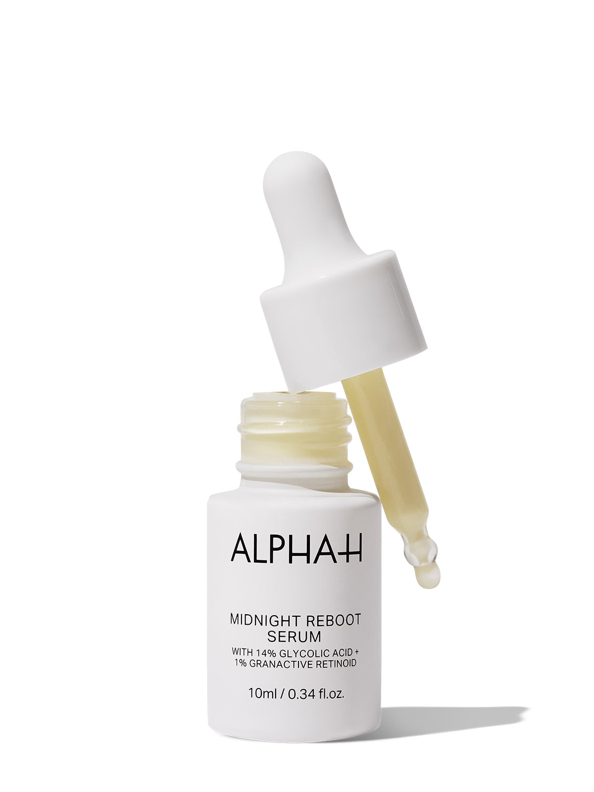 Revitalize your skin with Alpha-H Liquid Gold Midnight Reboot Serum! This powerful serum, enriched with
14% Glycolic Acid and 1% Granactive Retinoid in a patent-pending formula, is proven to improve uneven tone and skin firmness, while reducing the look of fine lines and wrinkles.