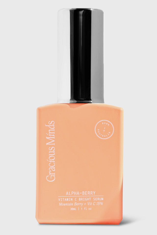 The Gracious Minds Alpha-Berry Brightening Vitamin C 15% Serum is formulated with premium Australian Native Vitamin C extracts, offering deep nourishment, brightening effects, and powerful antioxidant protection throughout the day.
Featuring a high concentration of natural Vitamin C and a stable, advanced form of Magnesium Ascorbyl Phosphate, this non-irritating, highly effective Vitamin C penetrates the dermal layers of the skin, where collagen is produced. Experience a visibly more even, radiant com