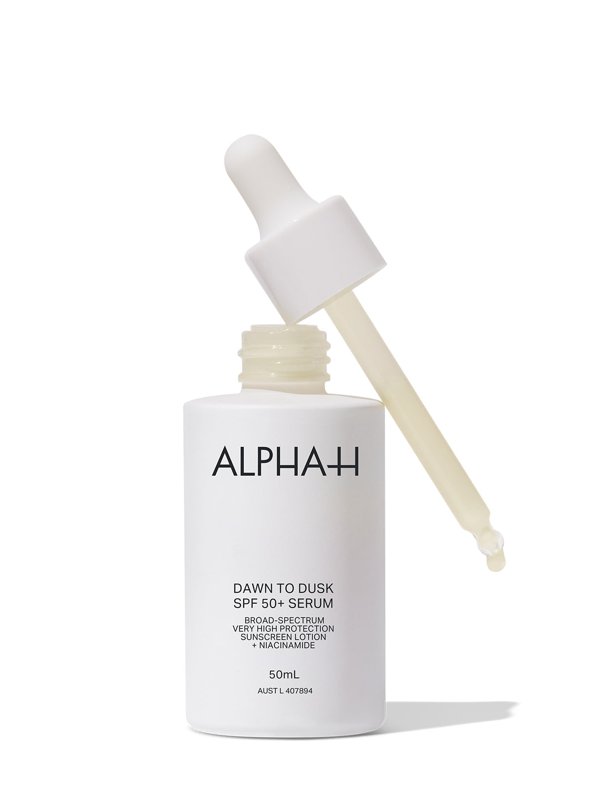 The Alpha-H Dawn to Dusk SPF50+ Serum is skincare meets suncare! A lightweight silky SPF sunscreen with UVA and UVB filters offering broad-spectrum sun protection while Niacinamide, Vitamin E and Aloe Vera leave skin looking smooth and luminous from Dawn to Dusk. This is the solution your skin has been looking for!