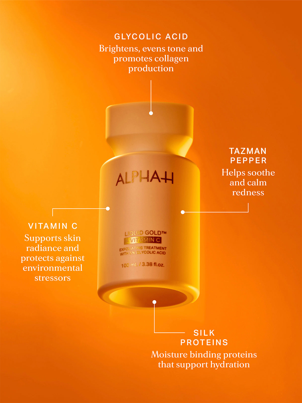 Introducing Alpha-H Liquid Gold + Vitamin C, the ultimate skincare duo for radiant, youthful skin! Combining the power of Alpha-H liquid gold with the brightening effects of vitamin c, this 100ml bottle will leave your skin glowing and rejuvenated. Say goodbye to dullness and hello to a radiant complexion!