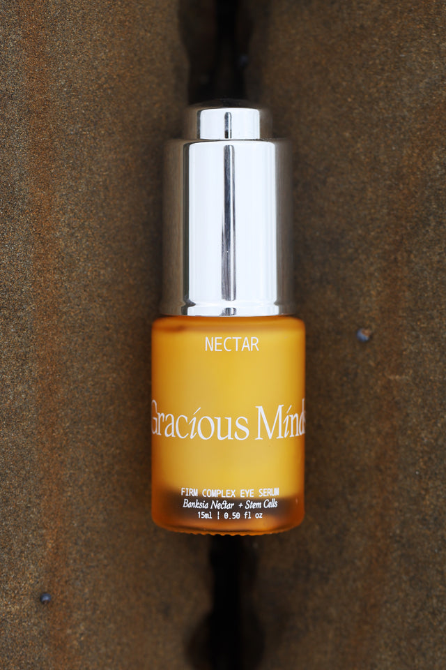 The Gracious Minds Nectar Complex Firming Eye Serum is an award winning (Beauty Shortlist Awards 2025 winner) skin-firming and volumizing serum to help tighten the delicate under eye area whilst boosting collagen. Packed with heavy hitters including Hyalronic Acid, Carrot Seed Oil, Rosehip Oil and more, this eye cream has everything you need to nourish and support the eye area against ageing and environmental factors.

Formulated with Plant stem cells and Australian Native Banksia Flower Nectar which aid in